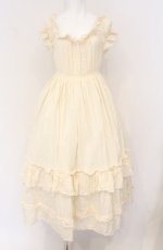 画像1: Dangerous nude / ガーゼフリルロングワンピース F アイボリー O-26-04-27-066-PU-OP-OW-OS (1)