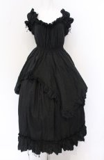 画像1: Dangerous nude / ガーゼフリルロングワンピース F クロ O-26-04-27-067-PU-OP-OW-OS (1)