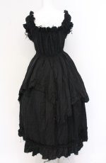 画像6: Dangerous nude / ガーゼフリルロングワンピース F クロ O-26-04-27-067-PU-OP-OW-OS (6)