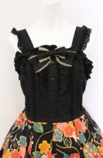 画像2: CHOCOCHIP COOKIE / 和柄ジャンパースカート  クロ O-26-04-27-068-LO-SK-OW-OS (2)