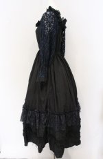 画像3: Dangerous nude / レーススリーブガーゼワンピース F ブラック×ブルー O-26-04-27-069-PU-OP-OW-OS (3)