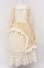 画像1: Dangerous nude / レーススリーブガーゼワンピース F アイボリー O-26-04-27-070-PU-OP-OW-OS (1)