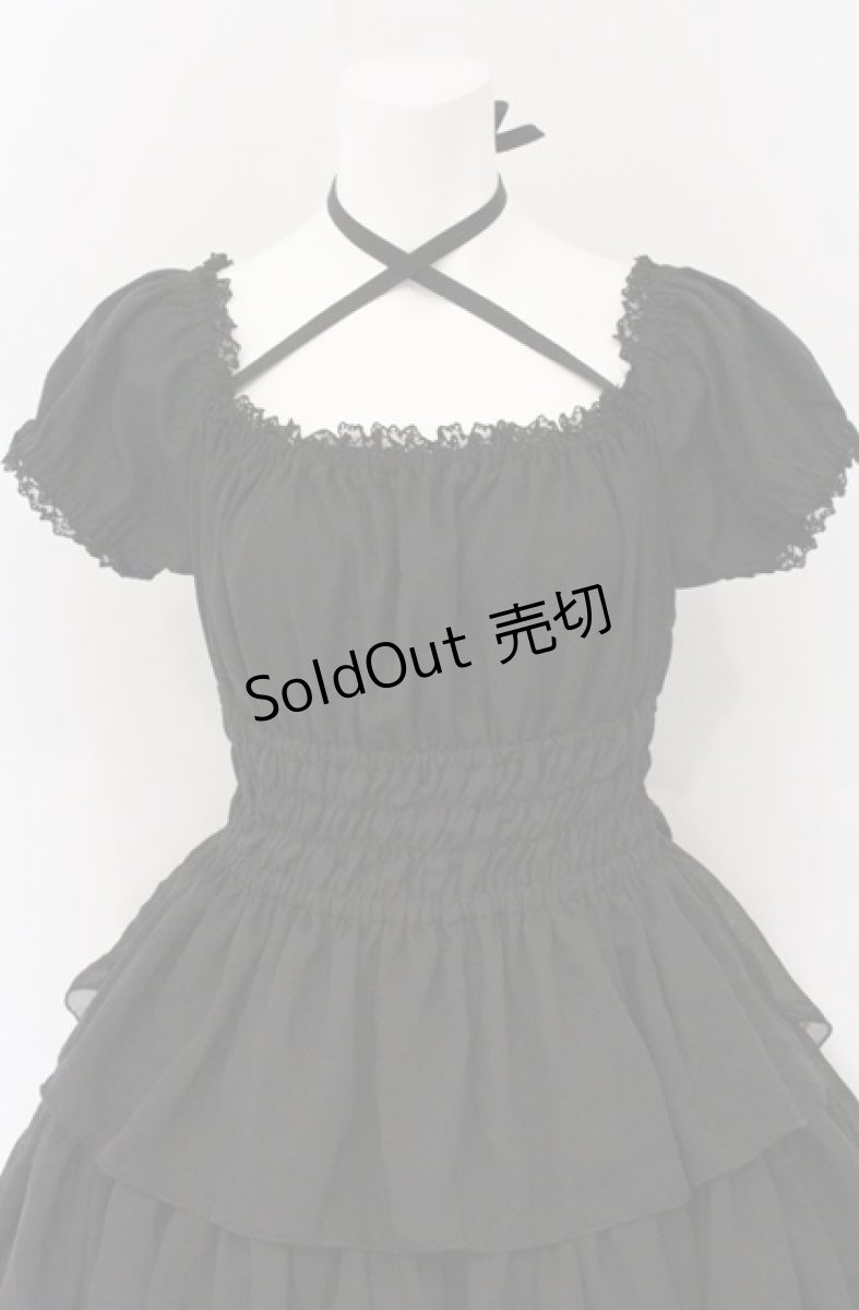 画像2: ATELIER PIERROT / 薔薇レースシフォンドレス  ブラック O-26-04-27-073-EL-OP-OW-OS (2)