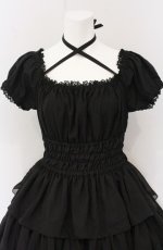 画像2: ATELIER PIERROT / 薔薇レースシフォンドレス  ブラック O-26-04-27-073-EL-OP-OW-OS (2)