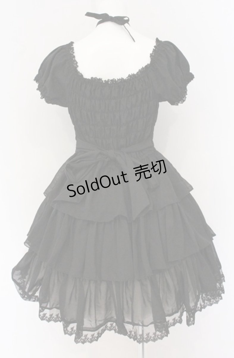 画像3: ATELIER PIERROT / 薔薇レースシフォンドレス  ブラック O-26-04-27-073-EL-OP-OW-OS (3)