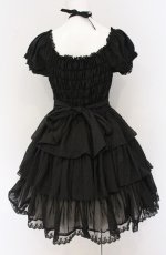 画像3: ATELIER PIERROT / 薔薇レースシフォンドレス  ブラック O-26-04-27-073-EL-OP-OW-OS (3)