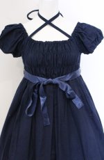 画像2: CHOCOCHIP COOKIE / 共布フリルシャーリングワンピース  ネイビー O-26-04-27-074-LO-OP-OW-OS (2)