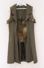 画像1: ALICE and the PIRATES / 時の歯車と永劫のエルドラド柄ベスト  カーキ O-26-04-27-078-PA-TO-OW-OS (1)