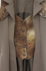 画像2: ALICE and the PIRATES / 時の歯車と永劫のエルドラド柄ベスト  カーキ O-26-04-27-078-PA-TO-OW-OS (2)