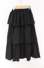 画像1: F&A / ギャザーティアードロングスカート  クロ O-26-04-27-011-LO-SK-IG-OS (1)