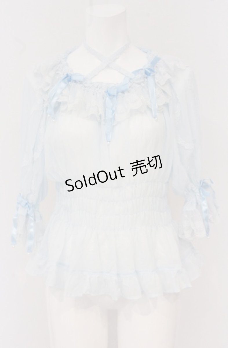 画像1: Angelic Pretty / パールマリアンヌブラウス  サックス O-26-04-27-087-AP-BL-OW-OS (1)