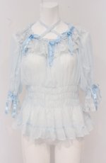画像1: Angelic Pretty / パールマリアンヌブラウス  サックス O-26-04-27-087-AP-BL-OW-OS (1)