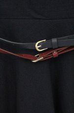 画像2: an another angelus / ダブルカラーベルトフレアースカート  ネイビー O-26-04-27-016-CA-SK-IG-OS (2)