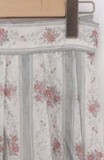 画像2: an another angelus / シアーストライプ花柄タックスカート  ミント O-26-04-27-017-CA-SK-IG-OS (2)