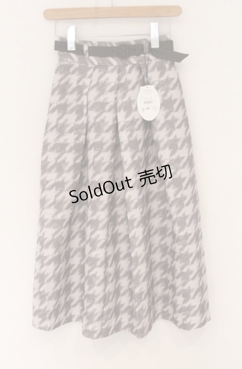 画像1: an another angelus / ハンドペイント千鳥柄タックスカート  グレー×ピンク O-26-04-27-019-CA-SK-IG-OS (1)