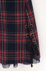 画像2: axes femme / チェックタイトスカート M ワイン×ネイビー O-26-04-27-023-AX-SK-OW-OS (2)