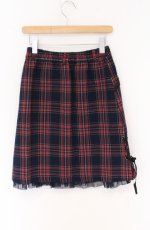 画像3: axes femme / チェックタイトスカート M ワイン×ネイビー O-26-04-27-023-AX-SK-OW-OS (3)