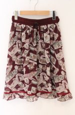 画像1: axes femme / レースコラージュ柄スカート M ワイン O-26-04-27-036-AX-SK-OW-OS (1)