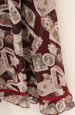 画像2: axes femme / レースコラージュ柄スカート M ワイン O-26-04-27-036-AX-SK-OW-OS (2)