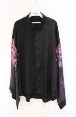 画像1: rezen / 枝垂桜和袖シャツ M クロ×パープル系 O-26-04-28-008-LO-BL-IG-OS (1)