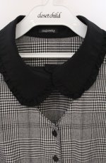画像2: majoretty / ショルダーチェックワンピース 3L クロ×シロ O-26-04-28-010-LO-OP-IG-OS (2)