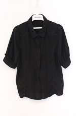 画像1: axes femme / 刺繍ネクタイ付ブラウス  クロ O-26-04-28-012-AX-BL-IG-OS (1)