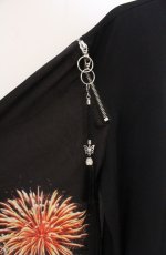 画像3: rezen / 蝶×花火プリント和袖シャツ M ブラック O-26-04-28-013-LO-BL-IG-OS (3)