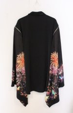 画像5: rezen / 蝶×花火プリント和袖シャツ M ブラック O-26-04-28-013-LO-BL-IG-OS (5)