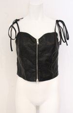 画像1: axes femme / リボンフェイクレザービスチェ  クロ O-26-04-28-017-AX-TO-IG-OS (1)