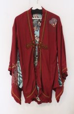 画像1: Ozz oneste / リバーシブル着物羽織  エンジ×グリーン O-26-04-28-003-OO-JA-OW-OS (1)