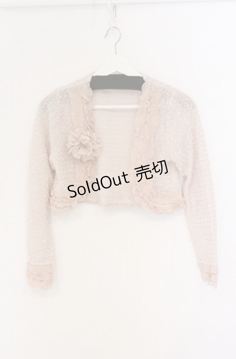 画像1: axes femme / コサージュ付きラメボレロ M アイボリー O-26-04-28-019-AX-TO-IG-OS (1)