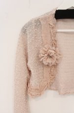 画像2: axes femme / コサージュ付きラメボレロ M アイボリー O-26-04-28-019-AX-TO-IG-OS (2)