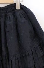 画像2: MARBLE / パニエ入り後V字総フリルスカート  ネイビー・水玉ジャガード O-26-04-28-022-GO-SK-OW-OS (2)