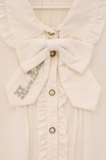 画像2: Amavel / 刺繍入りリボンタイ付　フリル使い長袖ブラウス F アイボリー O-26-04-30-028-CA-BL-OW-OS (2)