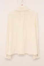 画像3: Amavel / 刺繍入りリボンタイ付　フリル使い長袖ブラウス F アイボリー O-26-04-30-028-CA-BL-OW-OS (3)