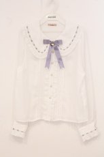 画像1: Amavel / Candy Ribbonはしごレースブラウス F シロ×ラベンダー O-26-04-30-032-CA-BL-OW-OS (1)