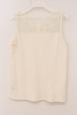 画像3: axes femme / 繊細レースタンク M シロ O-26-04-30-052-AX-TO-YM-OS (3)