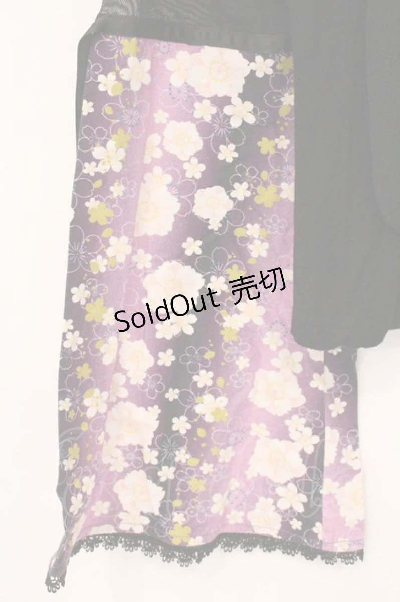 画像3: gouk / 着物襟姫袖カットソー  ブラック×パープル O-26-04-30-060-GO-TO-IG-ZI (3)