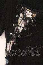 画像2: gouk / 斜めレースアップTシャツ  ブラック O-26-04-30-061-GO-TS-IG-OS (2)