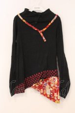 画像1: gouk / ボタン配色レイヤード風カットソー  ブラック O-26-04-30-065-GO-TO-IG-OS (1)