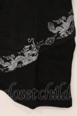 画像3: gouk / 着物襟重ね着風Tシャツ  ブラック×グリーン O-26-04-30-068-GO-TS-IG-OS (3)