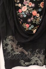 画像2: gouk / 和柄切替ドレープカットソー  ブラック O-26-04-30-070-GO-TO-IG-OS (2)
