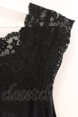 画像2: Jane Marple Dans Le Salon / 銀糸入刺繍ノースリーブワンピース M クロ O-26-04-30-019-JM-OP-IG-OS (2)