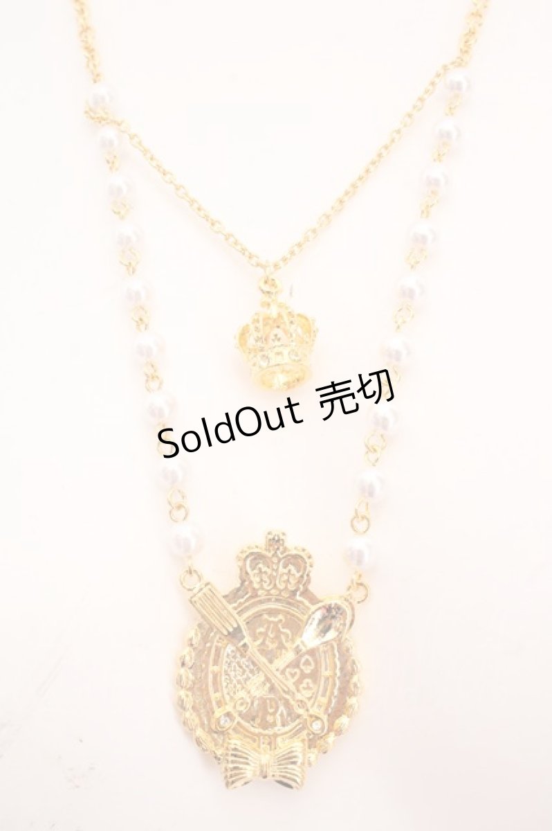 画像1: Angelic Pretty / Chess Chocolateエンブレムネックレス  ゴールド O-26-05-01-079-AP-AC-OW-OS (1)