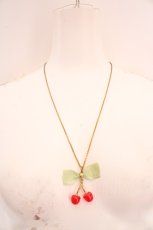 画像2: Q-pot. / Cherry Syrup Necklace（チェリーシロップネックレス）  ミント×アカ×ゴールド O-26-05-01-086-QP-AC-IG-OS (2)