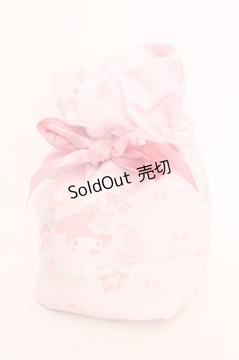 画像1: Maison de FLEUR / My Melody リボン巾着  ピンク O-26-05-01-095-LO-ZA-IG-ZTK055 (1)