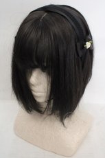 画像1: m petit by misako / NINA'sコラボ AM*NIフラワーカチューシャ  クロ O-26-05-01-1005-LO-AC-OW-OS (1)