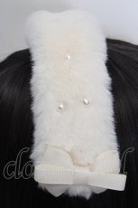 画像2: m petit by misako / ファーパールヘッドドレス  シロ O-26-05-01-1006-LO-AC-OW-OS (2)