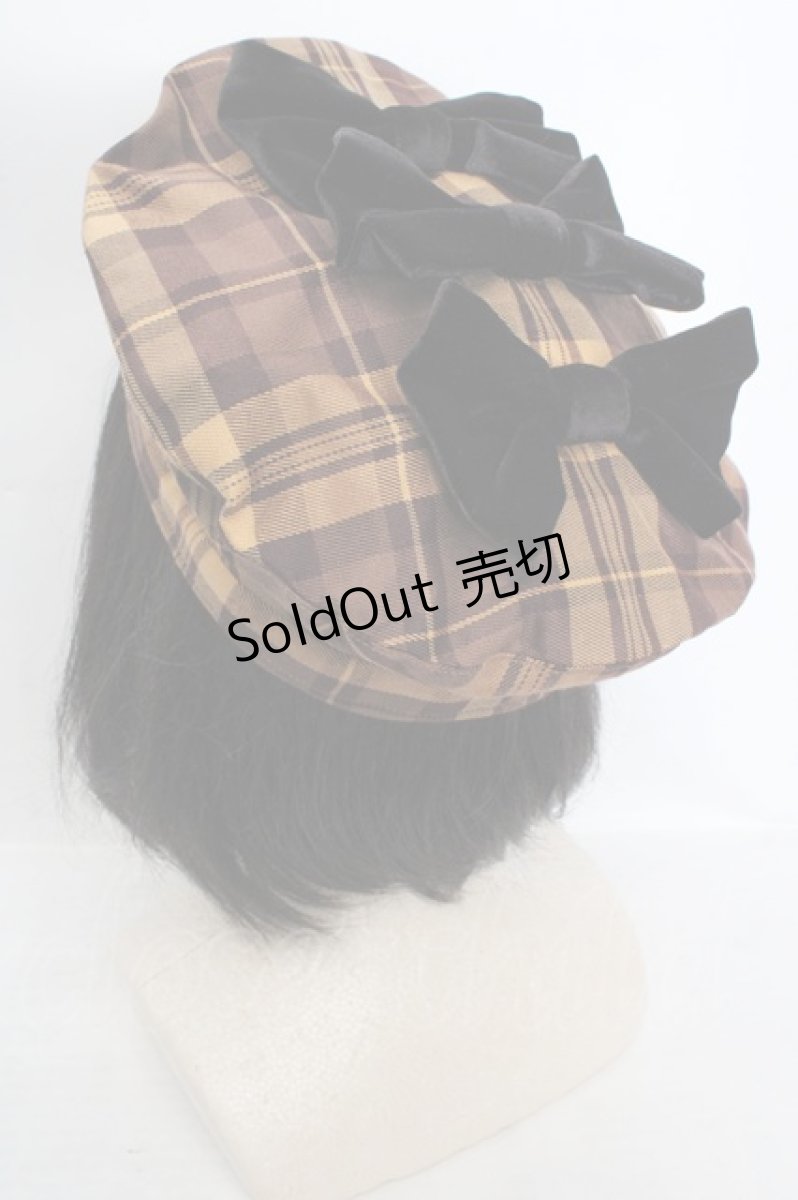 画像2: axes femme kawaii / タータンチェックベレー帽  イエロー O-26-05-01-1007-AX-AC-IG-ZH (2)