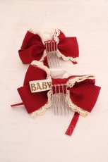 画像2: BABY,THE STARS SHINE BRIGHT / ローズコーム  えんじ×シロ O-26-05-01-029-BA-AC-OW-OS (2)